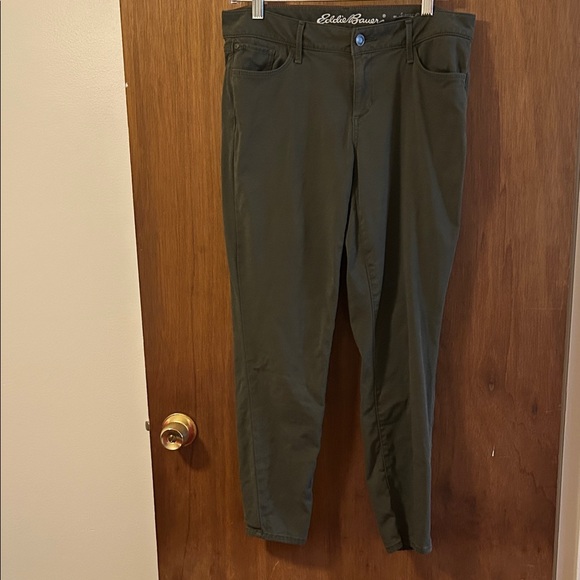 Eddie Bauer army green jeans(slightly curvy, skinny ankle) - Picture 1 of 16